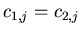 $c_{1,j} = c_{2,j}$